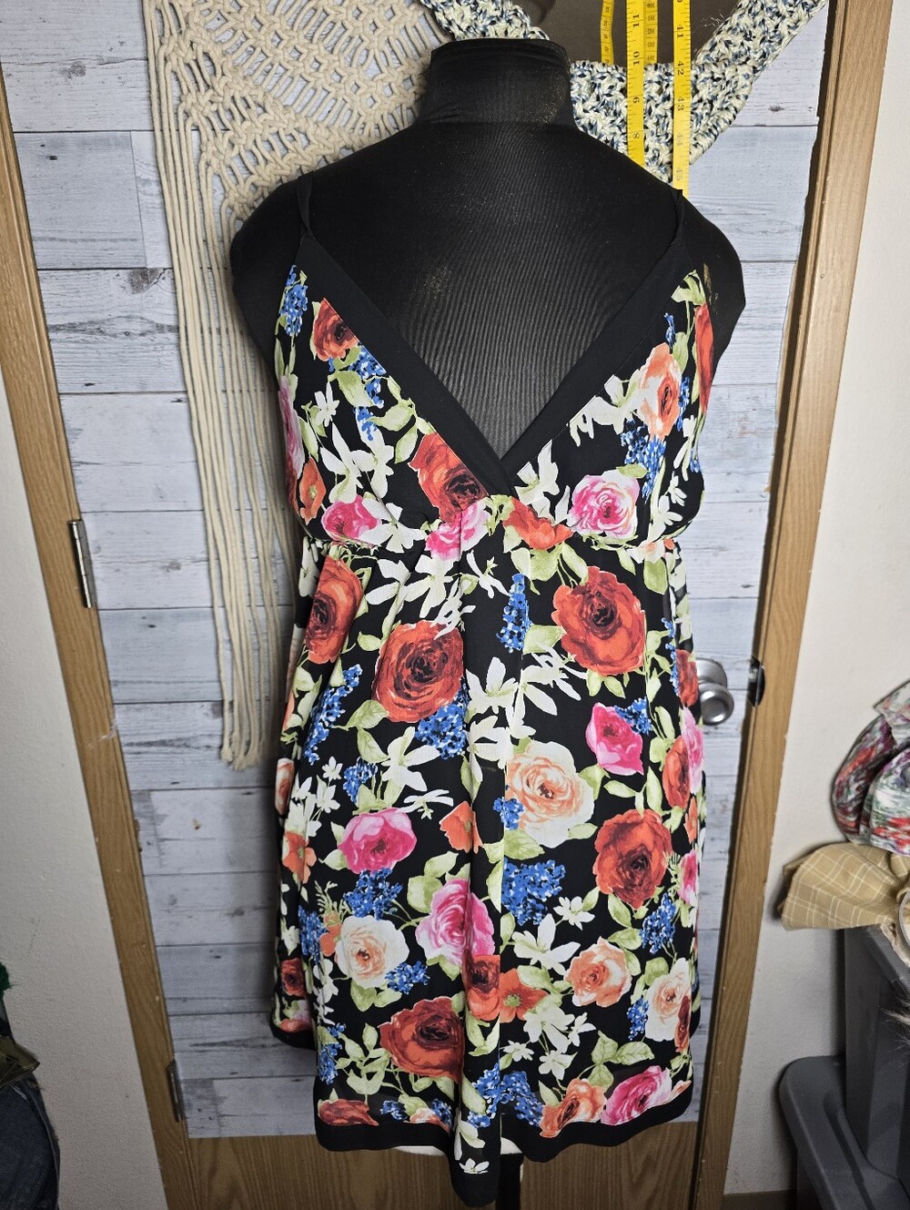 Y2K Oscar de la Renta Black Floral Sheer Babydoll Top Boudoir Chic Coquette